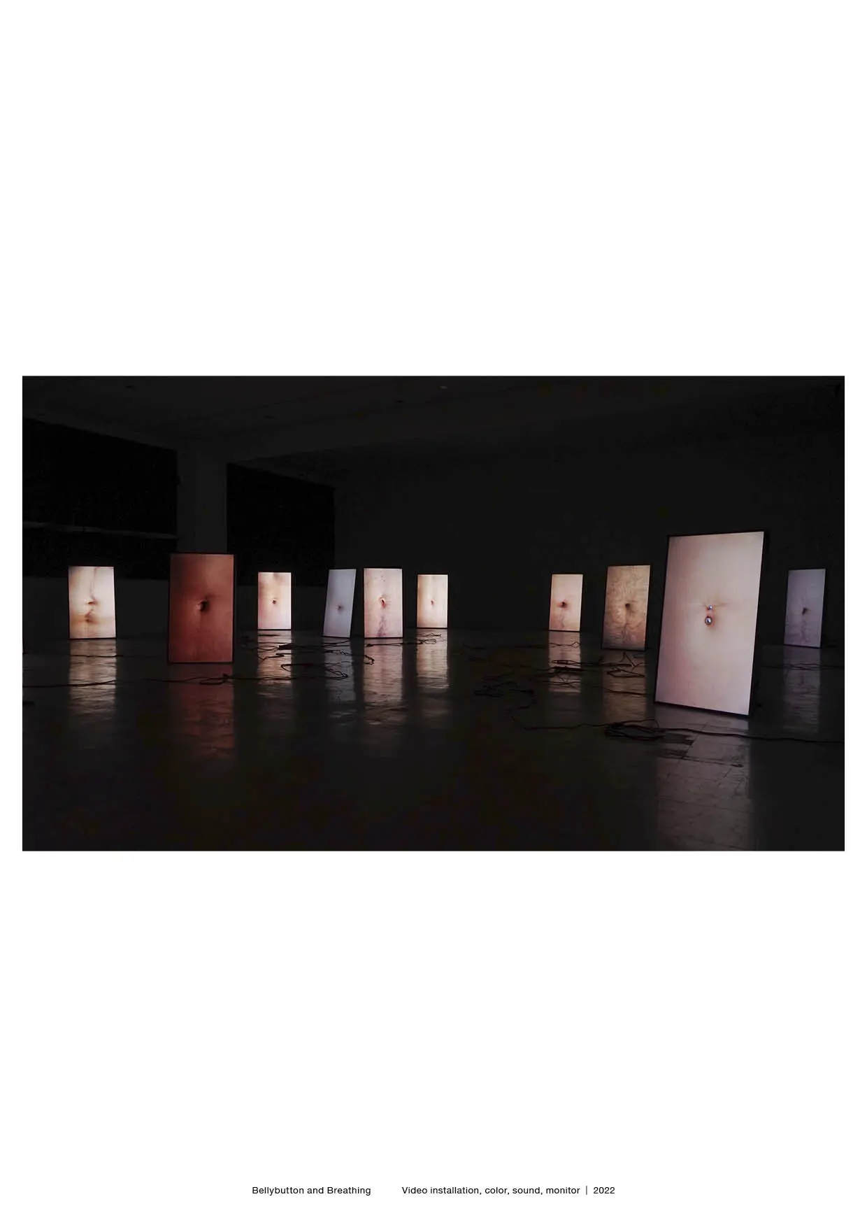 Bellybutton and Breathing Video installation, color, sound, monitor 2022